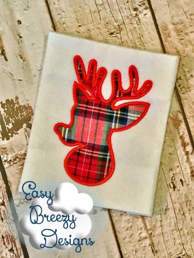 Rudolph Applique Design, Red Nose Reindeer - Machine Embroidery Files - Digital Download - Image 3
