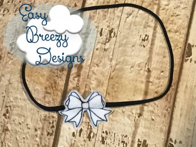 Ballet Bow Hair Feltie Design, Team Bow Feltie, Big Hair Bow Feltie, Girly Bow Hair Feltie - Machine Embroidery Files - Digital Download - Image 2