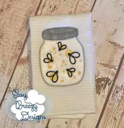 Summer Nights Fireflies Jar - Machine Applique Design - Image 2