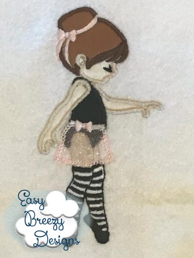 Ballerina Applique Design, On Pointe Dancer - Machine Embroidery File - Digital Download