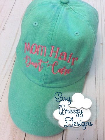 Messy Hair Embroidery Design, Hat Hair Embroidery Design, Boat Hair Embroidery Design, Mom Hair Embroidery Design - Machine Embroidery Files