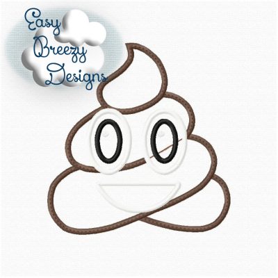 Oh Crap Emoji Poop, Smiling Poop Applique Design - Embroidery File - Digital Download