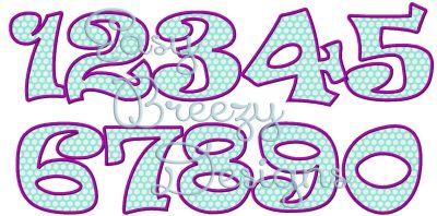 Funky Applique Number Set - No Other Alphabets or Files Included
