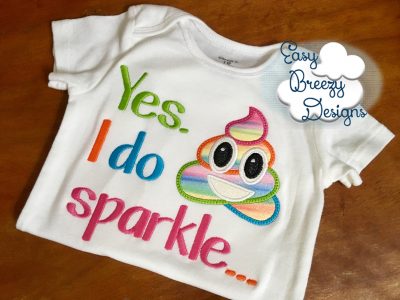 Rainbow Poop Emoji Applique Design, NO TEXT, Unicorn Poo Applique  - Embroidery File - Digital Download