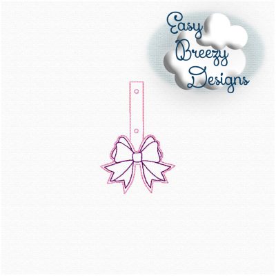 ITH Ballet Bow Key Fob Design, Girly Bow Key Fob - Machine Embroidery Files - Digital Download - Image 3