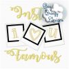 Insta Famous Applique Design, Polaroid Applique Hearts, I Heart U, Instafamous Embroidery - Machine Embroidery Files - Digital Download Only - Image 2