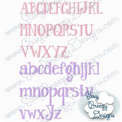Jenna Embroidery Font, Alphabet Embroidery Design, A to Z 1" & 2" - Machine Embroidery Files - Digital Download