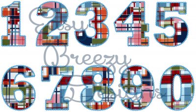 Jesse Numbers - Vintage Applique - No Other Lettering Included - Machine Embroidery - Digital Download