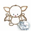 Happy Vampire Bat Applique, Mummy Bat Applique, Fangs, Vampire Applique, Happy Bat Applique, Halloween Applique - Machine Embroidery Files - Digital Download