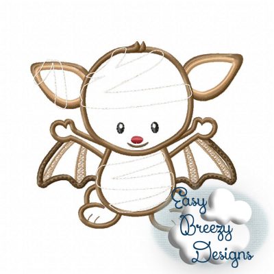 Happy Vampire Bat Applique, Mummy Bat Applique, Fangs, Vampire Applique, Happy Bat Applique, Halloween Applique - Machine Embroidery Files - Digital Download