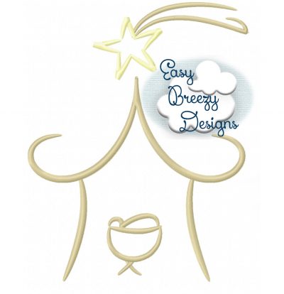 Nativity Scene Embroidery Design - Machine Embroidery Files - Digital Download