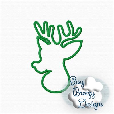 Rudolph Applique Design, Red Nose Reindeer - Machine Embroidery Files - Digital Download - Image 2
