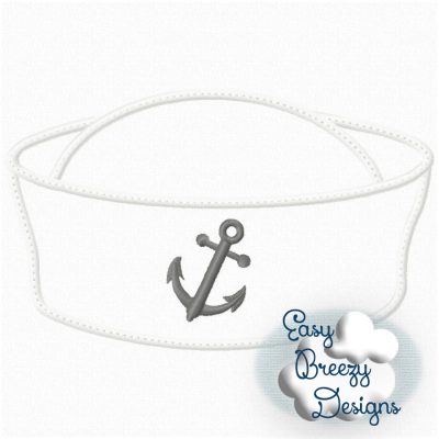 Sailor Hat Applique, Navy Military Applique  - Machine Embroidery Files - Digital Download Only