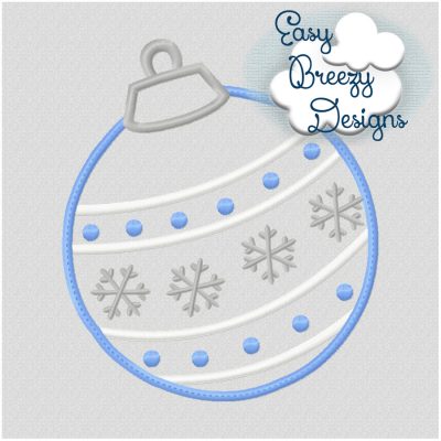 Christmas Snow Ornament Applique Design - Machine Embroidery Files - Digital Download