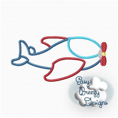 Airplane Applique Design File with Airplane Banner Applique Design - Digital Download Files
