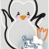 Penguin Applique Design, Dancing Penguin - Machine Embroidery Files - Digital Download
