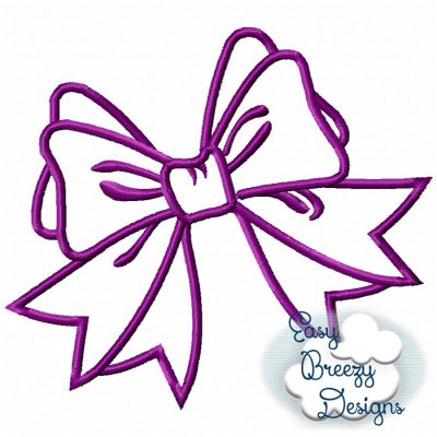 Ballet Bow Applique Design Big Bow - Machine Embroidery Files - Digital Download