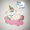 Dreaming on Cloud Nine Applique Embroidery Design, Dreaming Unicorn Embroidery Design - Machine Embroidery Files - Digital Download - Image 4