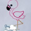 Pink Flamingo Applique Tropical Bird, Two Tone Pink Flamingo Applique Design - Machine Embroidery Files - Digital Download