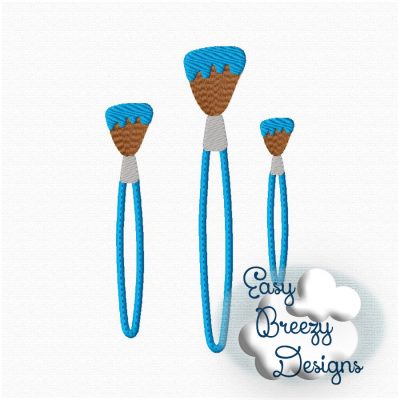 Flat Paint Brush Applique Design, Back to School Applique Embroidery - Machine Embroidery Files - Digital Download