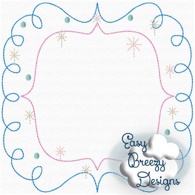 Frame Set, Sketch Embroidery Design, Vintage Look Frame Embroidery Designs, Swirly Sparkle Frame,  FRAMES ONLY - No Alphabet - Digital Download File