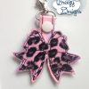 ITH Ballet Bow Key Fob Design, Girly Bow Key Fob - Machine Embroidery Files - Digital Download
