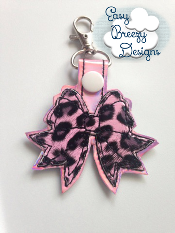 ITH Ballet Bow Key Fob Design, Girly Bow Key Fob - Machine Embroidery Files  - Digital Download • Easy Breezy Designs