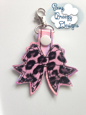 ITH Ballet Bow Key Fob Design, Girly Bow Key Fob - Machine Embroidery Files - Digital Download
