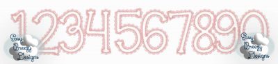 Lacey Applique Number Set - No Other Alphabets or Files Included