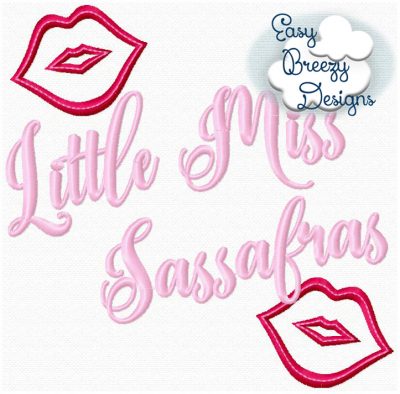 Little Miss Sassafras Applique Design - Machine Embroidery Files - Digital Download - Image 2