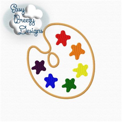 Paint Pallet Applique Design, Painting Embroidery, Back to School Applique Embroidery, Paints - Machine Embroidery Files - Digital Download