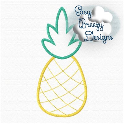 Pineapple Applique Design File - Summer Beach Applique Design - Digital Download Files