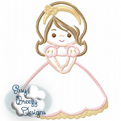Princess 1 Applique Design, Princess Life, Fairy Tale Applique Design - Embroidery File - Digital Download File