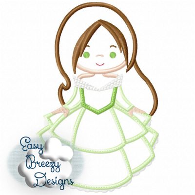 Princess 4 Applique Design, Fairy Tale Applique Design - Embroidery File - Digital Download File