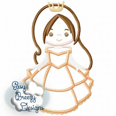 Princess 5 Applique Design, Fairy Tale Applique Design - Embroidery File - Digital Download File - Image 2