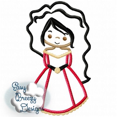 Princess 8 Applique Design, Fairy Tale Applique Design - Embroidery File - Digital Download File) - Image 2