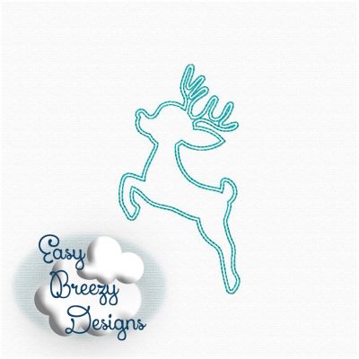 Rudolph Applique Design, Reindeer Embroidery Design, Christmas Applique, Leaping Reindeer - Machine Embroidery Files - Digital Download