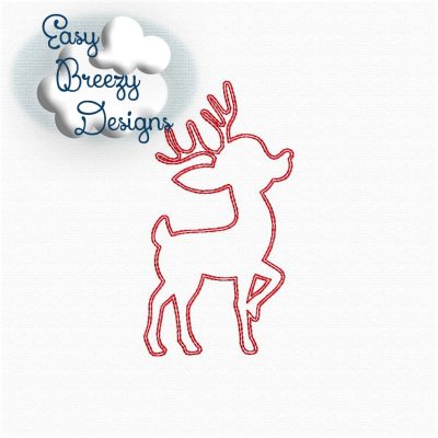 Rudolph Applique Design, Reindeer Embroidery Design, Christmas Applique, Red Nose Reindeer - Machine Embroidery Files - Digital Download
