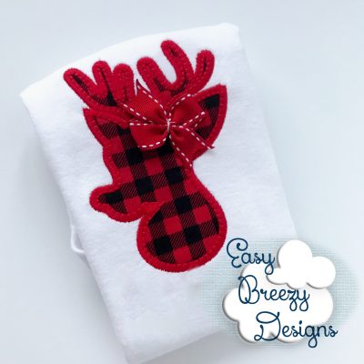 Rudolph Applique Design, Red Nose Reindeer - Machine Embroidery Files - Digital Download