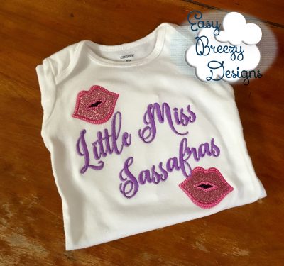 Little Miss Sassafras Applique Design - Machine Embroidery Files - Digital Download