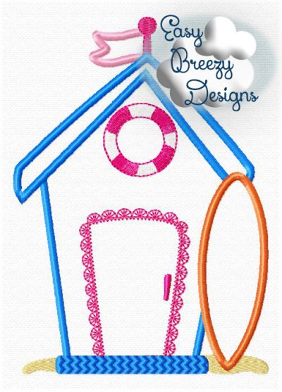 Surf Shack Girly Applique Files, Surfer Theme, Summer Fun - Machine Applique Design