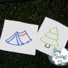 Camping Tent Applique Design, Tent for Glamping, Camping Applique, Flap Tent Embroidery - Machine Embroidery Files - Digital Download - Image 2