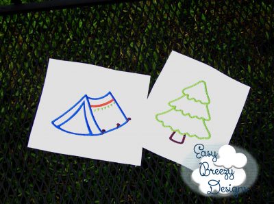Camping Tent Applique Design, Tent for Glamping, Camping Applique, Flap Tent Embroidery - Machine Embroidery Files - Digital Download - Image 2