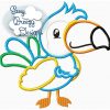 Toucan Applique Tropical Bird - Machine Embroidery Files - Digital Download
