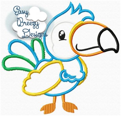 Toucan Applique Tropical Bird - Machine Embroidery Files - Digital Download