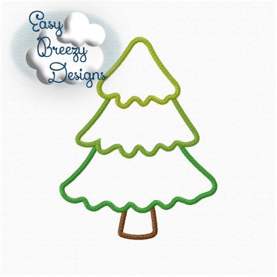 Tree Applique Design, Three Tier Tree Design, Camping Embroidery Design, Glamping Embroidery - Machine Embroidery Files - Digital Download