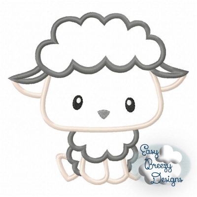 Boy Lamb Applique Embroidery Design - Machine Embroidery Files