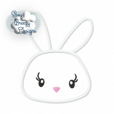 Bunny Face Applique Embroidery Design - Machine Embroidery Files