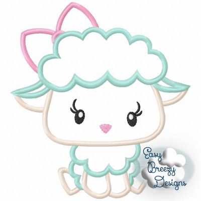 Fluffy Lamb Applique Embroidery Design - Machine Embroidery Files