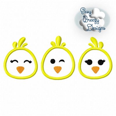 Hanging With My Chicks Applique Embroidery Design - Machine Embroidery Files
